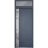 Front Exterior Prehung Steel Door / Deux 0729 Gray Graphite / Transom Window / Stainless Inserts Single Modern Painted-W36" x H80+16"-Right-hand Inswing Gray Graphite