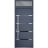 Front Exterior Prehung Steel Door / Deux 1105 Gray Graphite / Transom Window / Stainless Inserts Single Modern Painted-W36" x H80+16"-Right-hand Inswing Gray Graphite