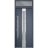 Front Exterior Prehung Steel Door / Deux 1717 Gray Graphite / Transom Window / Stainless Inserts Single Modern Painted-W36" x H80+16"-Right-hand Inswing Gray Graphite