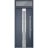 Front Exterior Prehung Steel Door / Deux 1717 Gray Graphite / Transom Window / Stainless Inserts Single Modern Painted-W36" x H80+16"-Left-hand Inswing Gray Graphite