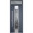 Front Exterior Prehung Steel Door / Deux 5755 Gray Graphite / Transom Window / Stainless Inserts Single Modern Painted-W36" x H80+16"-Right-hand Inswing Gray Graphite