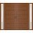 Front Exterior Prehung Metal-Plastic Double Doors / MANUX 8111 Matte Black / 2 Sidelites Exterior Windows / Office Commercial and Residential Doors Entrance Patio Garage 96" x 80" Left-Hand Walnut
