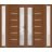 Front Exterior Prehung Metal-Plastic Double Doors / MANUX 8088 Matte Black / 2 Sidelites Exterior Windows / Office Commercial and Residential Doors Entrance Patio Garage 96" x 80" Left-Hand Walnut