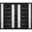 Front Exterior Prehung Metal-Plastic Double Doors / MANUX 8088 Matte Black / 2 Sidelites Exterior Windows / Office Commercial and Residential Doors Entrance Patio Garage 96" x 80" Left-Hand Black Matte