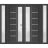 Front Exterior Prehung Metal-Plastic Double Doors / MANUX 8088 Matte Black / 2 Sidelites Exterior Windows / Office Commercial and Residential Doors Entrance Patio Garage 96" x 80" Left-Hand Antracite