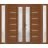 Front Exterior Prehung Metal-Plastic Double Doors / MANUX 8088 Antracite / 2 Sidelites Exterior WindoANT / Office Commercial and Residential Doors Entrance Patio Garage 96" x 80" Right-Hand Walnut