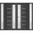 Front Exterior Prehung Metal-Plastic Double Doors / MANUX 8088 Antracite / 2 Sidelites Exterior WindoANT / Office Commercial and Residential Doors Entrance Patio Garage 96" x 80" Right-Hand Antracite