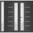 Front Exterior Prehung Metal-Plastic Double Doors / MANUX 8088 Antracite / Sidelite Exterior Window / Office Commercial and Residential Doors Entrance Patio Garage 84" x 80" Right-Hand Antracite