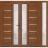 Front Exterior Prehung Metal-Plastic Double Doors / MANUX 8088 Walnut / Sidelite Exterior Window / Office Commercial and Residential Doors Entrance Patio Garage 84" x 80" Left-Hand Walnut