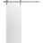 Modern Barn Door 18" x 80" inches / Mela 0733 Painted White / 6.6FT Silver Rail Track Heavy Hardware Set / Solid Panel Interior Doors Painted White