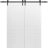 Modern Double Barn Door 36" x 80" inches / Mela 0733 Painted White / 13FT Rail Track Set / Solid Panel Interior Doors Painted White