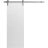 Modern Barn Door 18" x 80" inches / Mela 0755 Painted White / 6.6FT Silver Rail Track Heavy Hardware Set / Solid Panel Interior Doors Painted White