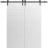 Modern Double Barn Door 36" x 80" inches / Mela 0755 Painted White / 13FT Rail Track Set / Solid Panel Interior Doors Painted White