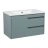 Modern Wall-Mount Bathroom Vanity with Washbasin | Judi Light Green Collection | Non-Toxic Fire-Resistant MDF-34" Green Matte