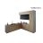 Kitchen Culinary Haven Collection Black & White Gloss Color Base Size 9Ft Wide Natural Teak & Black