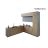 Kitchen Culinary Haven Collection Black & White Gloss Color Base Size 9Ft Wide Natural Teak & Gray