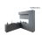 Kitchen Culinary Haven Collection Black & White Gloss Color Base Size 9Ft Wide Gray