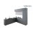 Kitchen Culinary Haven Collection Black & White Gloss Color Base Size 9Ft Wide Gray & White Gloss