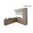 Kitchen Culinary Haven Collection Black & White Gloss Color Base Size 9Ft Wide Natural Teak & White Gloss