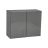 30" x 24" x 24" Refrigerator Wall Cabinet-Double Door-with Natural Teak door Grey