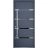 Front Exterior Prehung Steel Door / Deux 1105 Gray Graphite / Stainless Inserts Single Modern Painted Gray Graphite