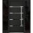 Front Exterior Prehung Steel Door / Deux 1105 Black Enamel / 2 Sidelight Exterior Windows Sidelites/ Stainless Inserts Entry Metal Modern Painted W12+36+12" x H80" Left hand Inswing Black