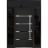 Front Exterior Prehung Steel Door / Deux 1105 Black Enamel / 2 Sidelight and Transom Window Sidelite / Stainless Inserts Entry Metal Modern Painted W12+36+12" x H80+16" Left hand Inswing Black