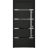 Front Exterior Prehung Steel Door / Deux 1105 Black Enamel / Stainless Inserts Entry Metal Modern Painted W36" x H80" Left hand Inswing Black