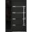 Front Exterior Prehung Steel Door / Deux 1105 Black Enamel / Sidelight Exterior Window Sidelite / Stainless Inserts Entry Metal Modern Painted W36+12" x H80" Left hand Inswing Black