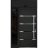 Front Exterior Prehung Steel Door / Deux 1105 Black Enamel / Sidelight and Transom Window Sidelite / Stainless Inserts Entry Metal Modern Painted W36+12" x H80+16" Left hand Inswing Black