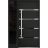 Front Exterior Prehung Steel Door / Deux 1105 Gray Graphite / Sidelight Exterior Window /  Stainless Inserts Single Modern Painted-W36+12" x H80"-Right-hand Inswing Black