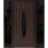 Front Exterior Prehung Steel Door / Ronex 1277 Black Enamel / 2 Sidelight Exterior Windows Sidelites/ Stainless Inserts Entry Metal Modern Painted W16+36+16" x H80" Right hand Inswing Brown