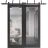 Sliding Closet Barn Bypass Doors with Hardware | Lucia 1299 Matte Black with Mirror | Sturdy 6.6ft Rails Hardware Set | Modern Wood Solid Bedroom Wardrobe Doors  Black Matte
