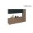 Kitchen Metropolitan Collection Natural Teak & Black Color Base Size 11Ft Wide Natural Teak & Black