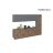 Kitchen Metropolitan Collection Natural Teak & Black Color Base Size 11Ft Wide Natural Teak & Gray