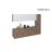 Kitchen Metropolitan Collection Natural Teak & Black Color Base Size 11Ft Wide Natural Teak & White Gloss
