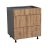 18" Base Cabinet-Double Door-Three Drawer-with Natural Teak door Natural Teak