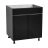 30" Sink Base Cabinets-High Double Door-with Natural Teak door Black