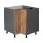33" Base Easy Reach-Double Door-with Black Matte door Natural Teak