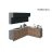 Kitchen Radiance Collection White Gloss Color Base Size 9Ft Wide Natural Teak & Black