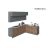 Kitchen Radiance Collection White Gloss Color Base Size 9Ft Wide Natural Teak & Gray