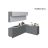 Kitchen Radiance Collection White Gloss Color Base Size 9Ft Wide Gray & White Gloss