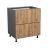 24" Base Cabinet-Double Door-Two Drawer-with White Gloss door Natural Teak