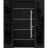 Front Exterior Prehung Steel Door / Deux 6083 Black Enamel / 2 Sidelight Exterior Windows Sidelites/ Stainless Inserts Entry Metal Modern Painted W12+36+12" x H80" Left hand Inswing Black