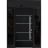 Front Exterior Prehung Steel Door / Deux 6083 Black Enamel / 2 Sidelight and Transom Window Sidelite / Stainless Inserts Entry Metal Modern Painted W12+36+12" x H80+16" Left hand Inswing Black