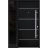 Front Exterior Prehung Steel Door / Deux 6083 Black Enamel / Sidelight Exterior Window Sidelite / Stainless Inserts Entry Metal Modern Painted W36+12" x H80" Left hand Inswing Black