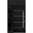 Front Exterior Prehung Steel Door / Deux 6083 Black Enamel / Sidelight and Transom Window Sidelite / Stainless Inserts Entry Metal Modern Painted W36+12" x H80+16" Left hand Inswing Black