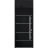 Front Exterior Prehung Steel Door / Deux 6083 Black Enamel / Transom Window Sidelite / Stainless Inserts Entry Metal Modern Painted W36" x H80+16" Left hand Inswing Black