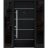Front Exterior Prehung Steel Door / Deux 6083 Black Enamel / 2 Sidelight Exterior Windows Sidelites/ Stainless Inserts Entry Metal Modern Painted W14+36+14" x H80" Right hand Inswing Black