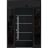 Front Exterior Prehung Steel Door / Deux 6083 Black Enamel / 2 Sidelight and Transom Window Sidelite / Stainless Inserts Entry Metal Modern Painted W14+36+14" x H80+16" Right hand Inswing Black